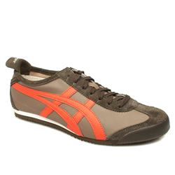 Onitsuka Tiger Male Mexico 66 Ii Leather Upper Fashion Trainers in Brown, White and Black, White and Green, White and Navy