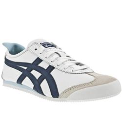Onitsuka Tiger Male Mexico 66 Leather Upper Fashion Large Sizes in White and Blue