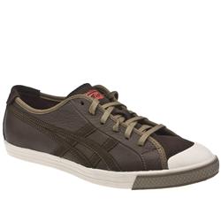 Male Onitsuka Coolidge Lo Leather Upper Fashion Trainers in Brown and White