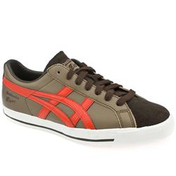Male Onitsuka Fabre 74 Leather Upper Fashion Trainers in Brown and Orange