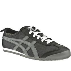 Male Onitsuka Tiger Mexico 66 Fabric Upper Fashion Trainers in Black and Grey