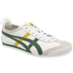 Male Onitsuka Tiger Mexico 66 Leather Upper Fashion Large Sizes in White and Green