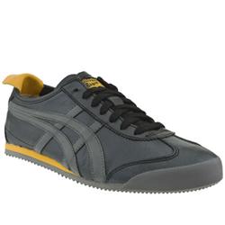 Male Onitsuka Tiger Mexico 66 Leather Upper Fashion Trainers in Black and Grey