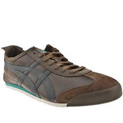 Onitsuka Tiger Male Onitsuka Tiger Mexico 66 Leather Upper Fashion Trainers in Brown and Black