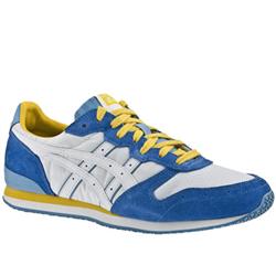 Male Onitsuka Tiger Saiko Runner Fabric Upper Fashion Trainers in Navy and White