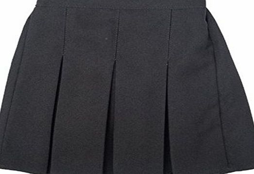 ONLYuniform School Uniform Girls Elastic Back Bi Stretch Skirt-Black-11-12 Years