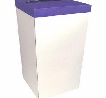 ONTRAD Limited - Party Post Boxes Wedding Party Cards Post Mail Receiving Box Wishing Well In White With Purple Lid - An Ideal Accesso