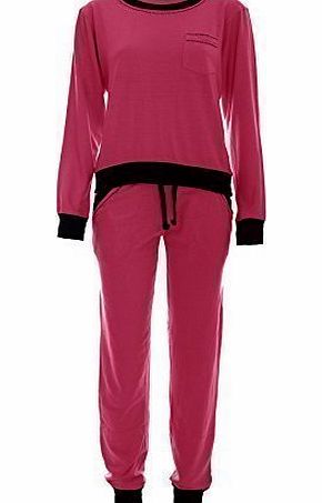 Oops Outlet Womens Ladies Diamente Sequins Sweatshirt Bottoms Jogging Jog Sweats Tracksuit /COLOR: CERISE /SIZE: L-XL