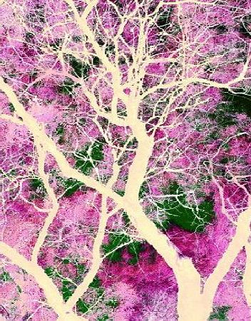 OpenPrint Poster art print: TREE ABSTRACT GRAPHIC PINK PATTERN BRANCH (A3 maxi - 28.8x43.2cm / 11.3x17in, semi-gloss satin paper)