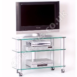 Fusion 3 Tier Clear Glass LCD TV Stand