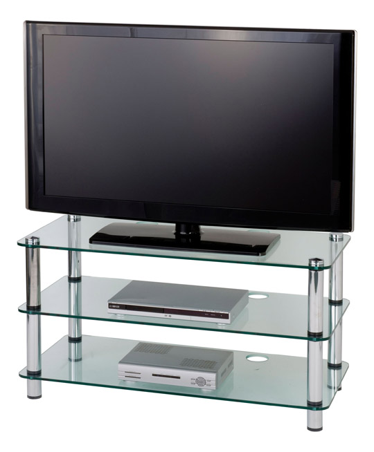 Optimum International Optimum AV300 Glass TV Stand - Polished Chrome