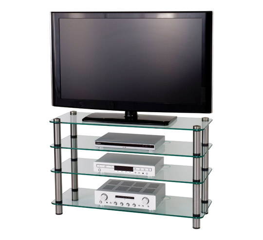 Optimum International Optimum AV400SL Slimline Glass TV Stand - Satin