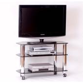 LCD8003SLB LCD Black Glass TV Stand With