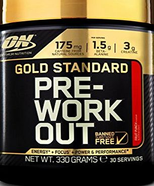 Optimum Nutrition 330 g Fruit Punch Gold Standard Pre-Workout Supplement