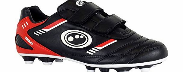 Optimum Tribal Velcro Moulded Football Boots , Black/Red, Size : 10