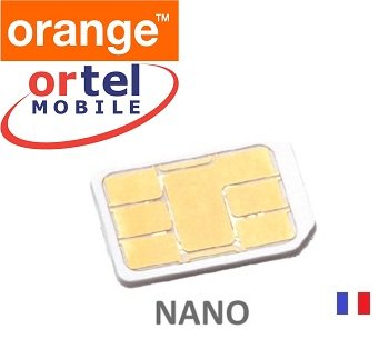 French SIM Card Ortel Nano SIM Brand New Orange Network FRANCE