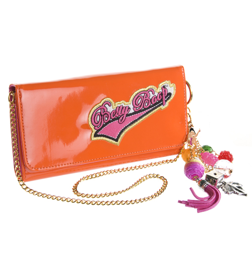 Patent Betty Boop Clutch Bag With Charms