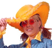 Orange Pimp Hat with Fur