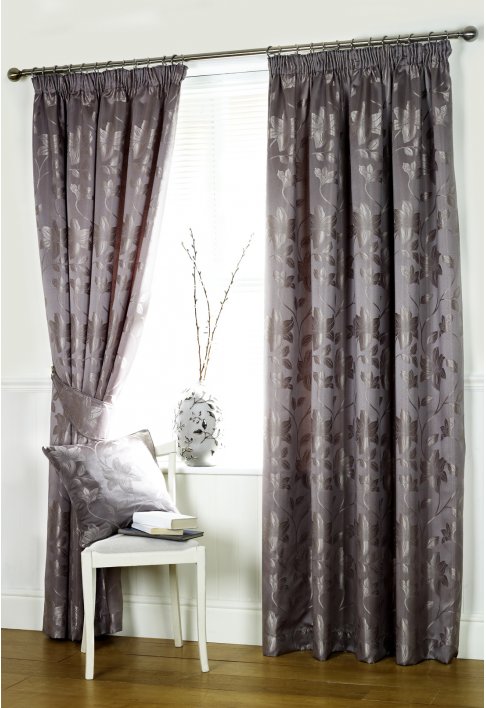 Orchid Pewter Lined Curtains