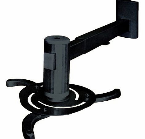 Universal Projector 360 Degree Wall Mount Bracket With Extension Arm - BLACK