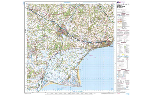 OS Landranger Map 1:50 000 - Ashford & Romney Marsh 189