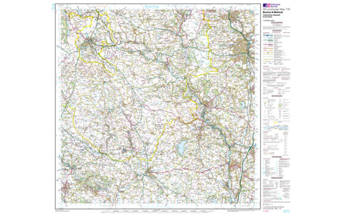 OS Landranger Map 1:50 000 - Buxton Matlock & Dovedale 119