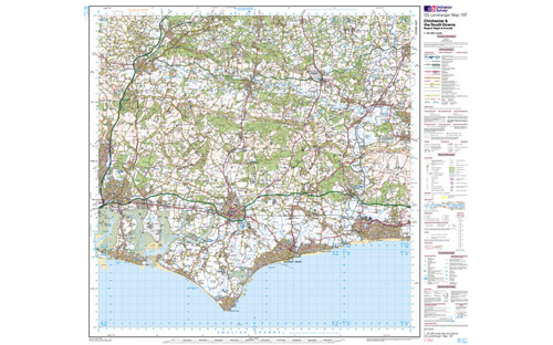 OS Landranger Map 1:50 000 - Chichester & Downs 197