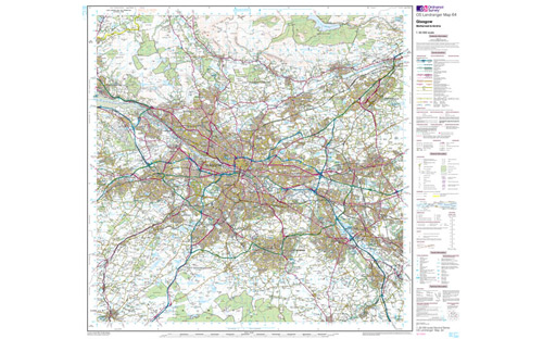 OS Landranger Map 1:50 000 - Glasgow 64