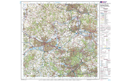 OS Landranger Map 1:50 000 - Reading & Windsor 175