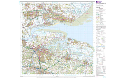 OS Landranger Map 1:50 000 - Thames Estuary 178