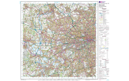 OS Landranger Map 1:50 000 - West London 176