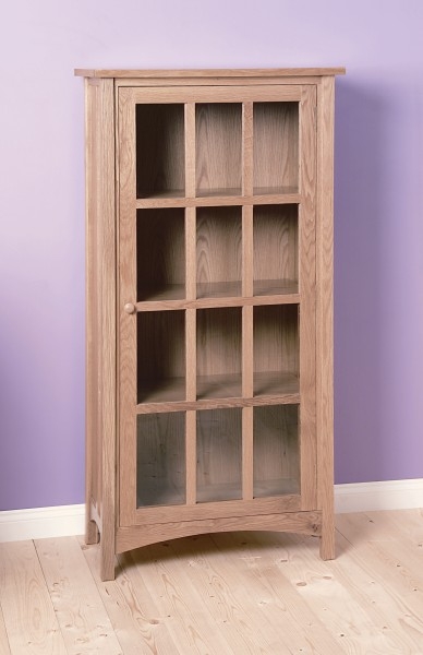 Oregon Oak Glass Panelled Bookcase
