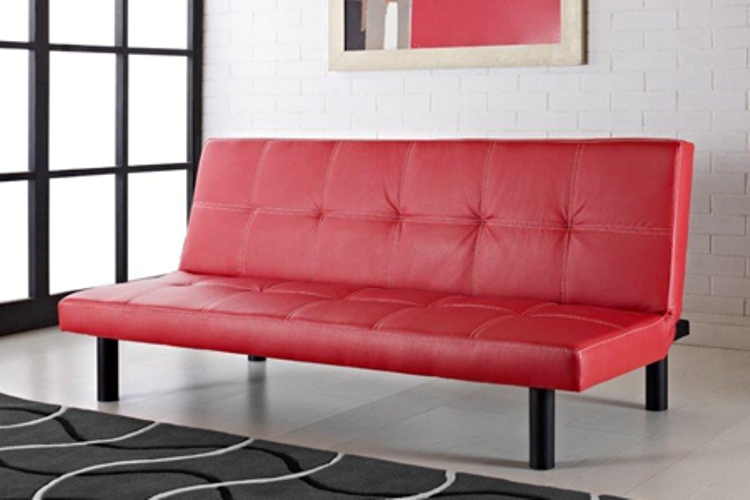 Sofa Bed in Red Scratched