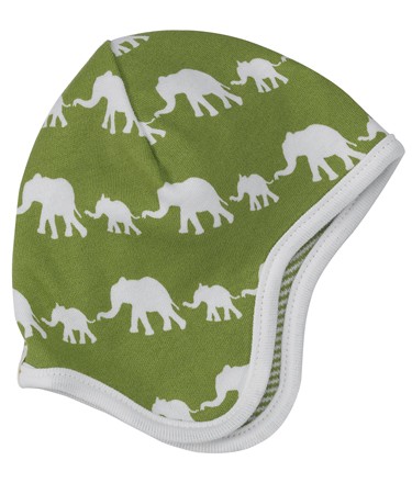 Organics For Kids Green Elephant Reversible Reversible Bonnet