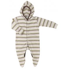 Organics for Kids Wide-striped Hoody Rompers