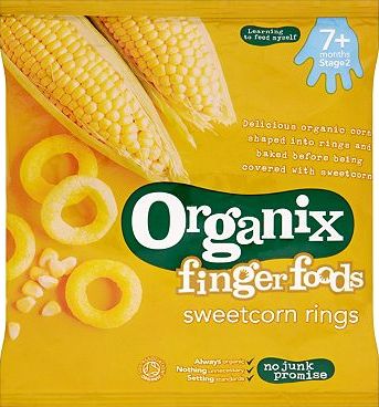 Organix, 2041[^]10078469 Finger Foods Sweetcorn Rings 7  Months