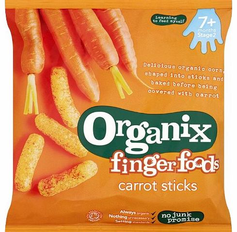 Stage 2 From 7 Months Finger Foods Organic Carrot Sticks 20 g (Pack of 16)
