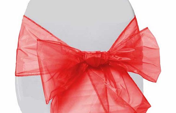 Organza Pack of 6 Chair Bow - Red