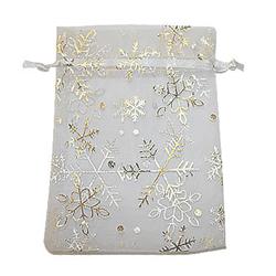Organza Starry Snowflakes Gift Bag - White