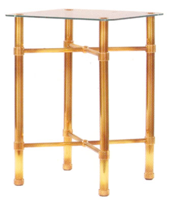 Brass/Antique Nickel Bedside Table