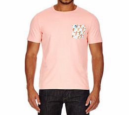Coral printed pocket cotton T-shirt