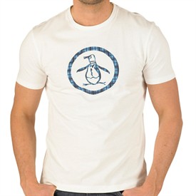 Mens Circle Plaid T-Shirt White