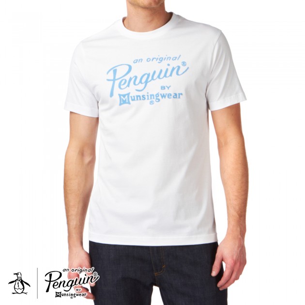 Mens Original Penguin Script Logo T-Shirt -
