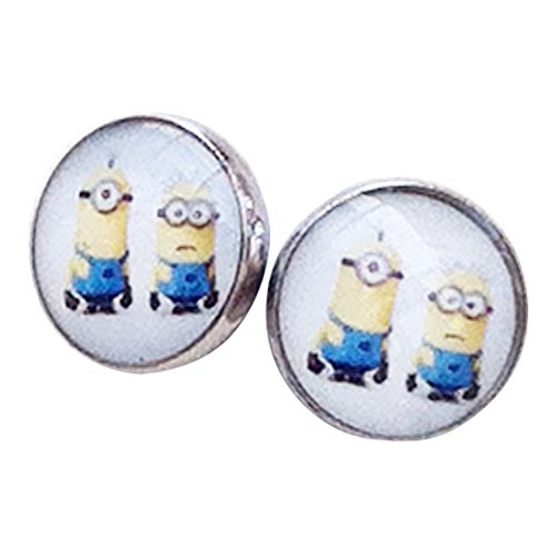 Orion Creations Despicable Me. Cute Minions 8mm Stainless Steel Stud Earrings in Gift Box