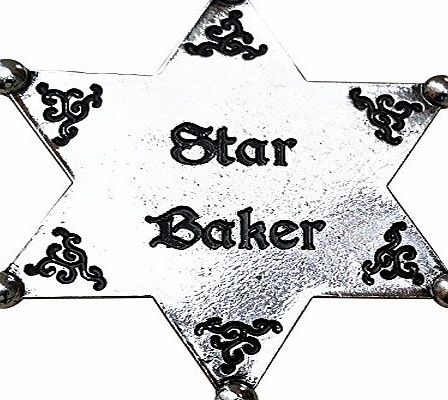 Orion Creations Star Baker. Bake Off Silver Tone Sheriff Badge. Cup Cake Backing Card