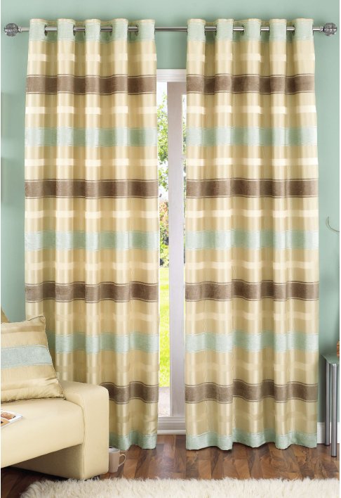 Orkney Duck Egg Lined Eyelet Curtains