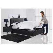Orleans Double Faux Leather Storage Bed, Black,