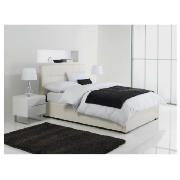 Orleans Double Faux Leather Storage Bed, White,