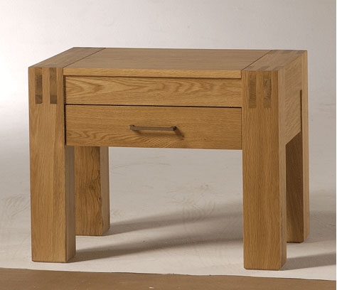 Oak 1 Drawer Bedside Table