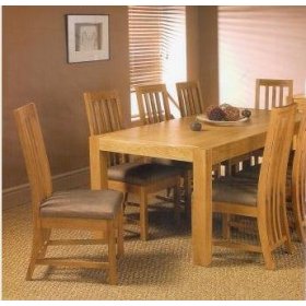 Oak 5 ft Extending Dining Table and 8 Zetti